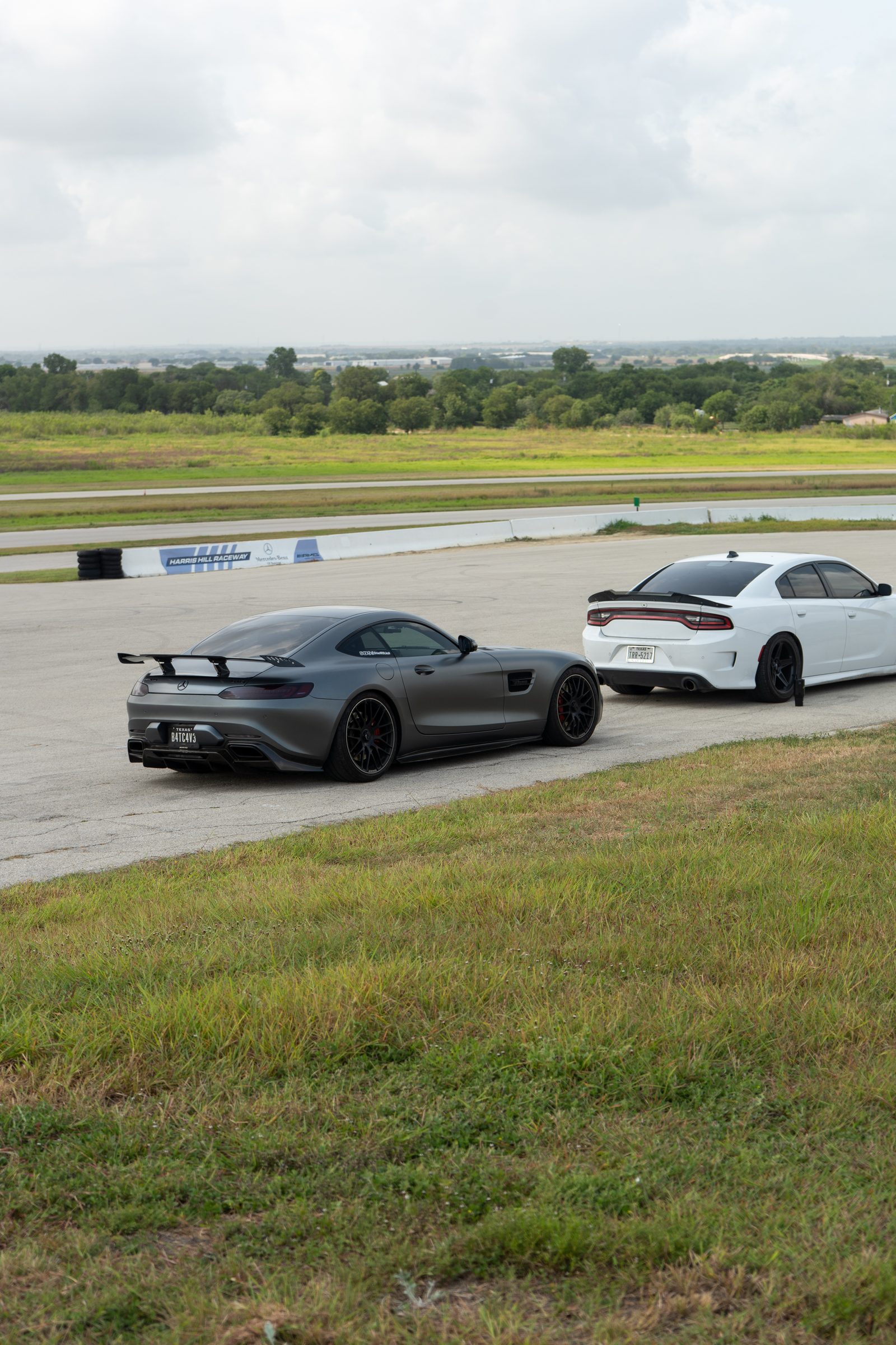 Mercedes-AMG GT and Dodge Charger, track day