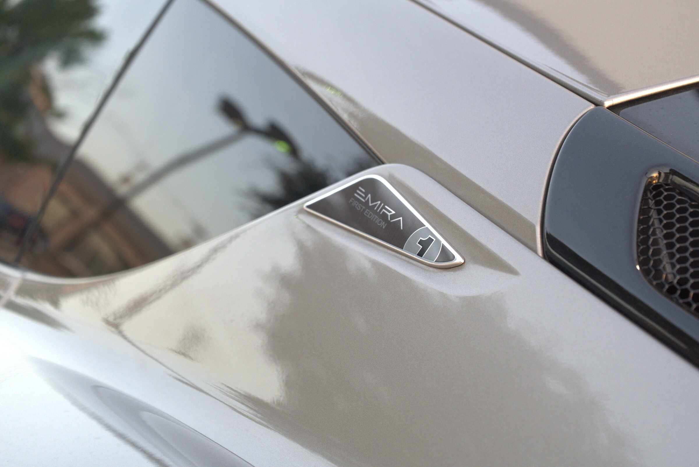 Lotus Emira First Edition badge, detail