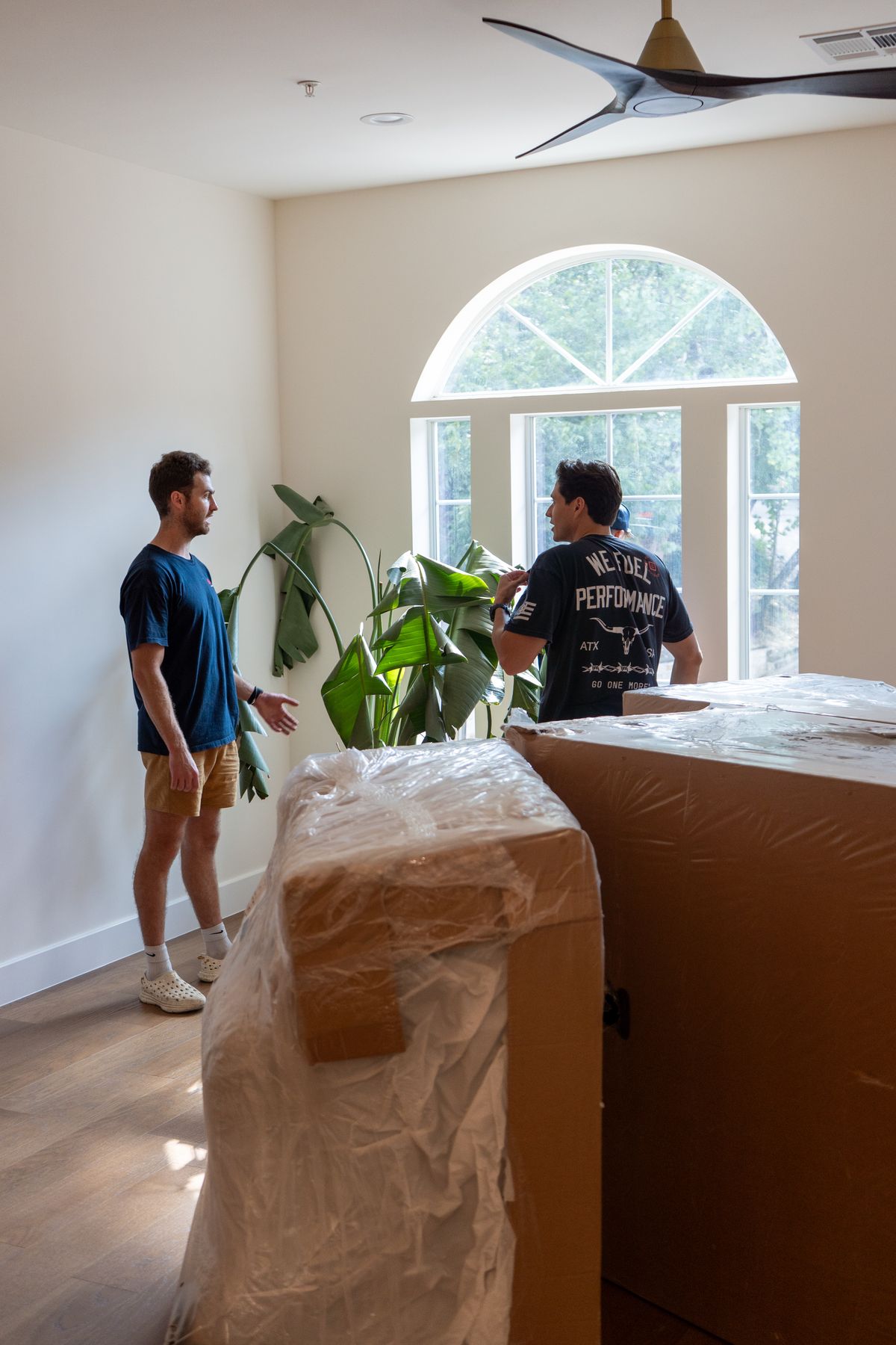 Movr moving job, furniture wrapped for transport